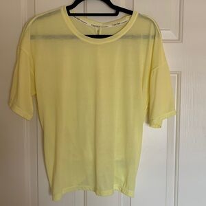 Calvin Klein bright yellow lightweight workout top XL (knotted in back)